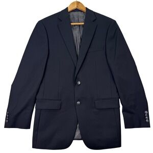 Hart Schaffner Marx HSM Mens 38R Black Blazer Jacket Sport Coat Suit Coat Adult